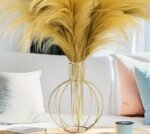 Golden Geometric Metal Vase for Home Decor