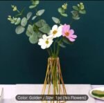 Golden Geometric Metal Vase for Home Decor