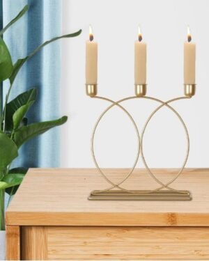 Golden Metal Candle Stand 1 Pc Elegant Decorative Home Use