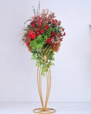 Golden Metal Flower Stand for Home Decor