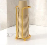 Golden Metal Paper Cup Dispenser for Kitchen Bathroom Office