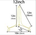 Golden Metal Photo Frame 12 Inch Decorative Display Stand