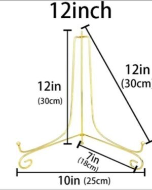 Golden Metal Photo Frame 12 Inch Decorative Display Stand