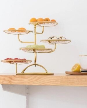 Golden Multi-Layer Fruit Tray for Home & Parties