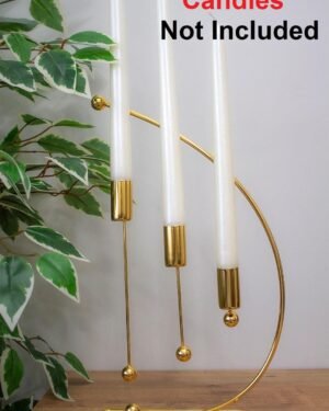 Golden Musical Note Candle Stand 13" Tall