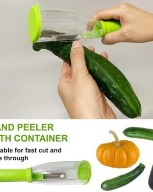 Green Bottle Peeler With Container For Vegetables