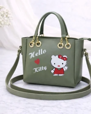 Green Hello Kitty Crossbody Bag for Girls