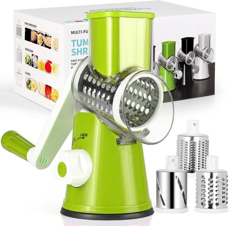 Green Multi-Function Vegetable Cutter with 3 Blades