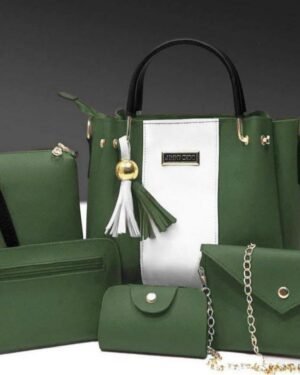 Green PU Leather 5-Piece Girl's Handbag Set