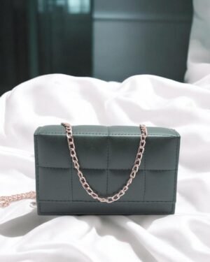 Green PU Leather Crossbody Bag for Girls