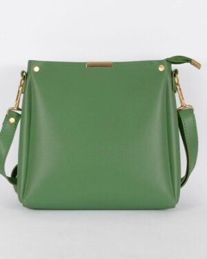 Green Rexine Girl's Plain Shoulder Bag 8x8x2"