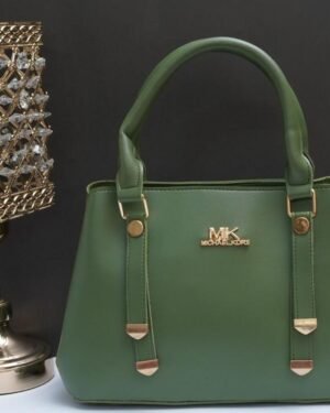 Green Women's PU Leather Top Handle Handbag 11x8x4.5"