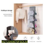 Grey 6-Slot Foldable Handbag Storage Bag