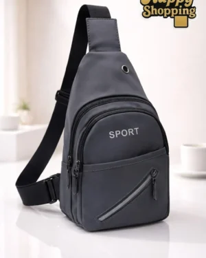 Grey Men's Sport Chest Bag Lightweight Durable