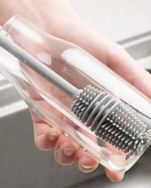 Grey Silicone Bottle Cleaning Brush Pack of 2