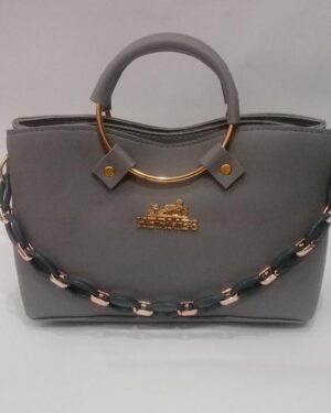 Grey Top Handle Chain Bag for Women Elegant Fashion