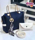 Gucci Women's Blue Rexine Top Handle Handbag Set