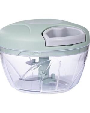 Hand Pull Manual Food Chopper Green Transparent Body