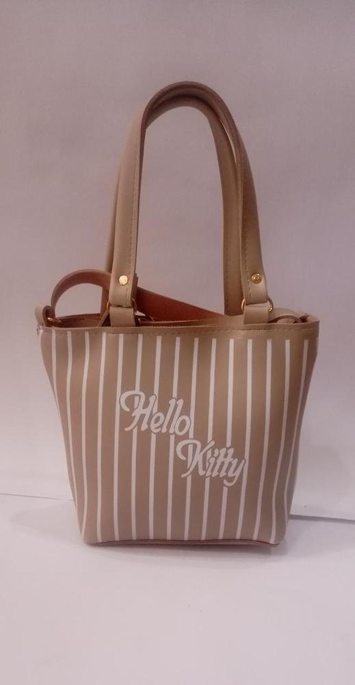 Hello Kitty Striped Handbag for Women Skin Tone Rexine Hello Kitty Striped Handbag for Women Skin Tone Rexine