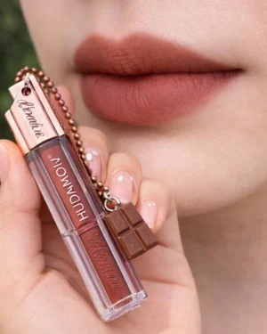 HUDAMOJI Chocolate Series Velvet Matte Lip Gloss – Long-Lasting Waterproof Non-Stick Cup Liquid Lipstick – High Pigmented Smudge-Proof Smooth Lip Color for Girls & Women