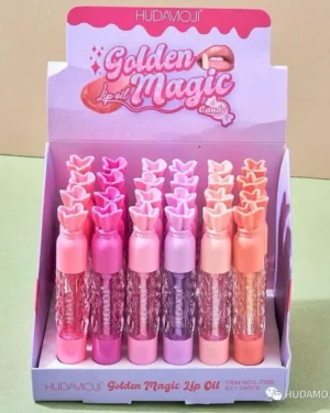 Hudamoji Golden Magic Lip Oil Candy Gloss Multicolor Cool Undertone