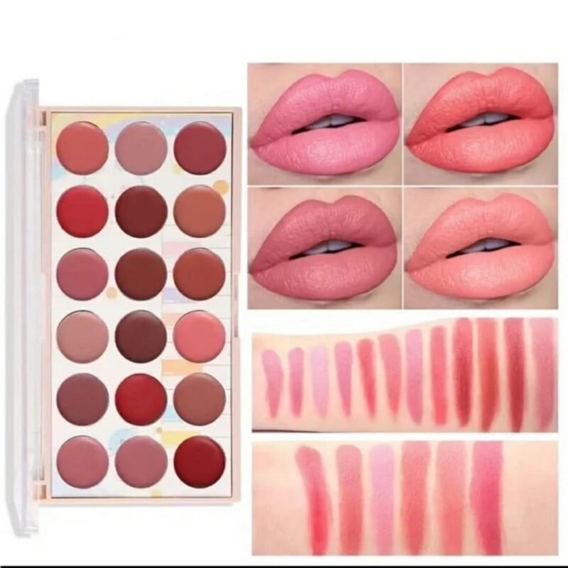 Hydrating Lip Palette 12 Shades Bold Coverage Nude