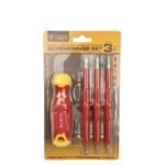 Insulated Magnetic Screwdriver Set Red 3 in 1