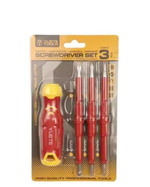 Insulated Magnetic Screwdriver Set Red 3 in 1