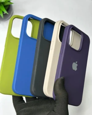 iPhone 14 Pro Silicone Case - Vintage Blue Green Off White