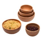 Japanese Wooden Bowls Set for Kids & Adults