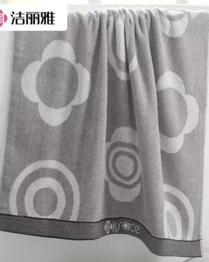 Jialiya Grey Cotton Bath Towel 140x70cm Absorbent Thick