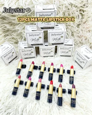 Julystar Matte Lipstick 12Pcs Multicolor Bold Coverage