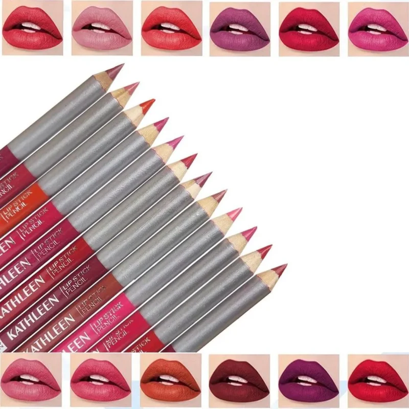 Kathleen 6Pcs High Pigment Lip Liner Pencil Multicolor Matte
