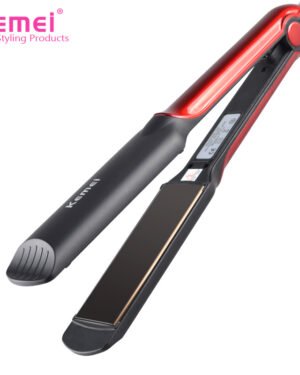Kemei Red Black Hair Straightener with Aluminum Plates