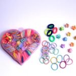 Kids Hair Ponytail Set with Colorful Clips & Bands