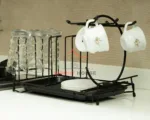 Kitchen Mug & Glass Stand Holder Metal Black