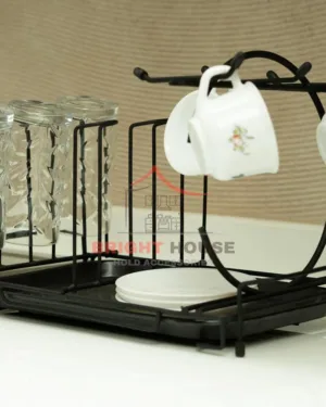 Kitchen Mug & Glass Stand Holder Metal Black