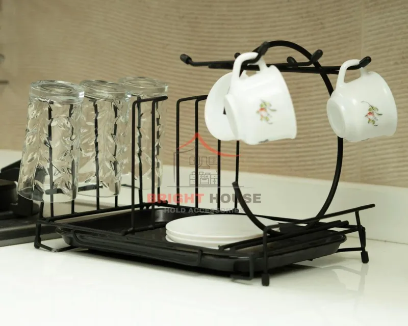 Kitchen Mug & Glass Stand Holder Metal Black Kitchen Mug & Glass Stand Holder Metal Black