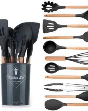 Kitchen Utensil Set with Wooden Handles
