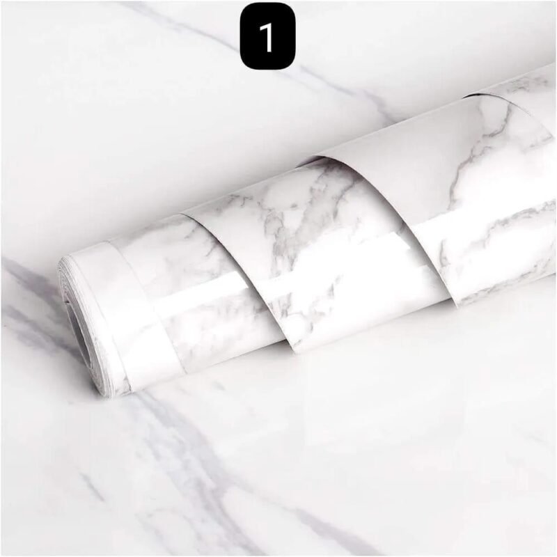 Kitchen Waterproof Marble Sheet White 2m x 60cm