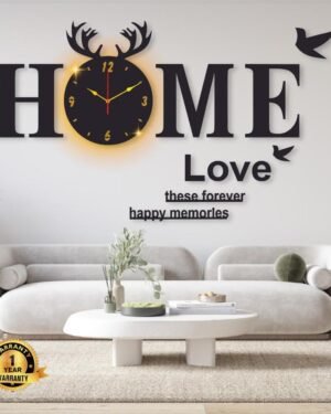 Laminated Wall Clock With Backlight, 32x16" Modern Home Decor
