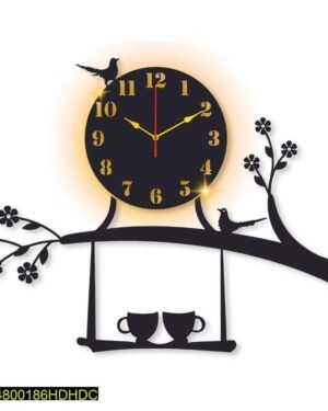 Laminated Wall Clock With Bird Design & Backlight