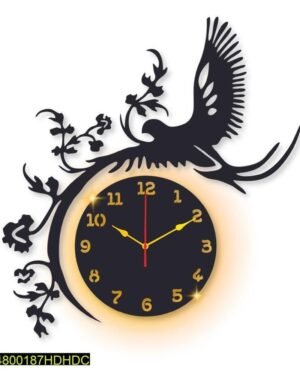 Laminated Wall Clock with Eagle Design & Backlight