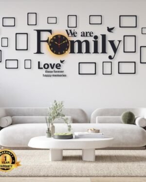 Laminated Wall Clock With Light, 50x30" Modern Design