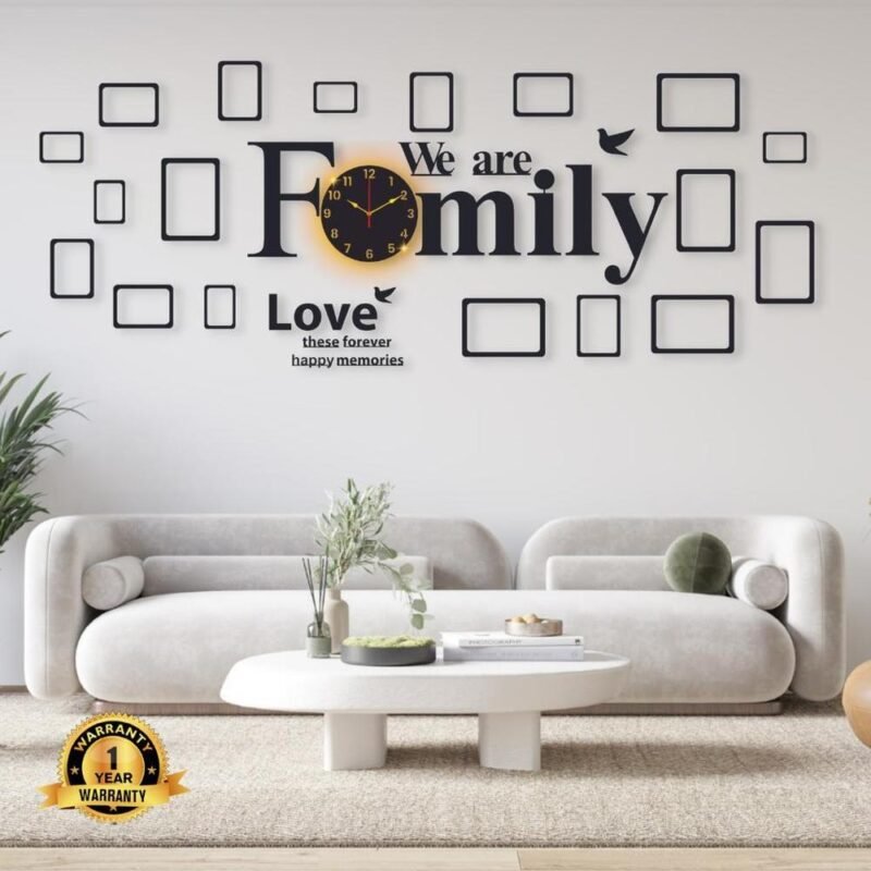 Laminated Wall Clock With Light, 50x30" Modern Design Laminated Wall Clock With Light, 50x30" Modern Design
