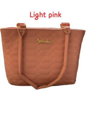 Light Pink Textured Rexine Handbag for Women