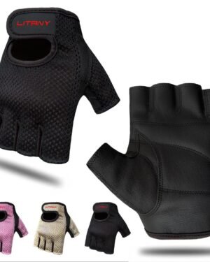 Litany Gym Gloves Black Mesh Padded Adjustable