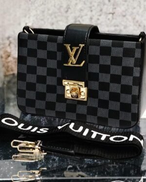 LV Checkered Crossbody Bag Black Girls Stylish