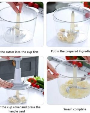 Manual Food Chopper 2L ABS Stainless Steel Blade