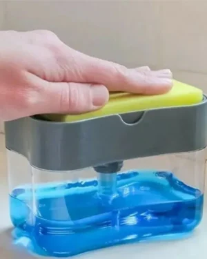 Manual Soap Dispenser for Bathroom with Sponge Holder